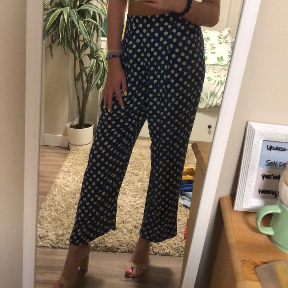 Soft high waste poka dot pants